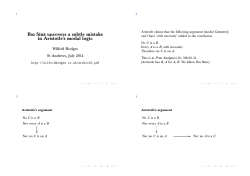 Ibn S&macr;ın&macr;a uncovers a subtle mistake in Aristotle`s modal logic