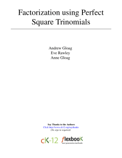 Factorization using Perfect Square Trinomials
