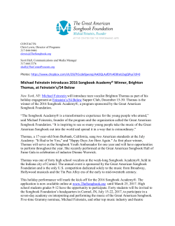 Michael Feinstein Introduces 2016 Songbook Academy&reg; Winner