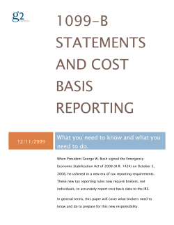 1099-B Statements and Cost Basis Reporting