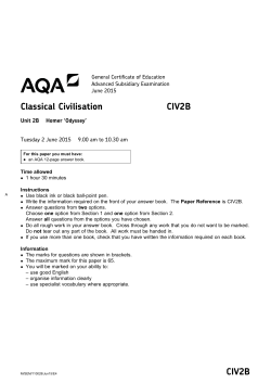 A-level Classical Civilisation Question paper Unit 02B