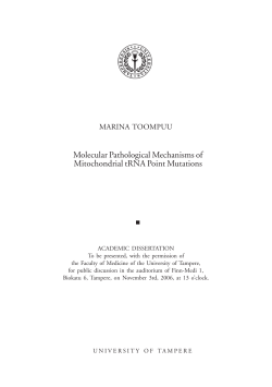 Molecular Pathological Mechanisms of Mitochondrial