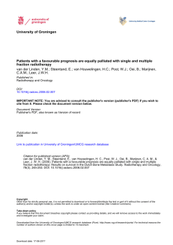 Patients with a favourable prognosis are equally palliated with