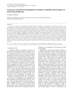 Long-term experimental manipulation of moisture conditions and its