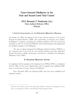 Court-Annexed Mediation - Philippine Judicial Academy