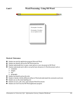 Unit 5 Word Processing