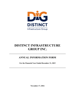 DISTINCT INFRASTRUCTURE GROUP INC.
