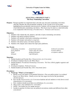 SELECTING A PRESIDENT PART 2: The Party Nominating