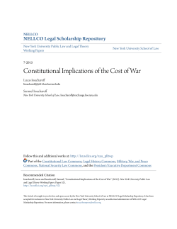 Constitutional Implications of the Cost of War