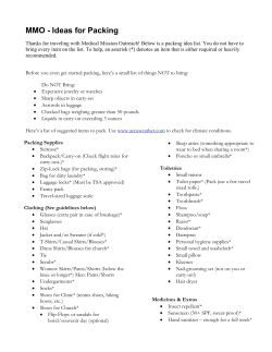 MMO - Ideas for Packing - Medical Missions Outreach