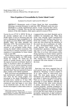 Mass Expulsion of Zooxanthellae by Easter Island