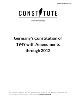 Germany`s Constitution of 1949 with Amendments