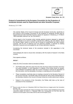 Protocol of amendment to the European Convention for the