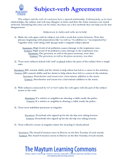 Subject-verb Agreement