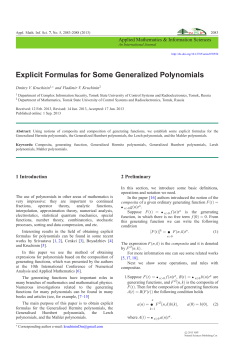Explicit Formulas for Some Generalized Polynomials