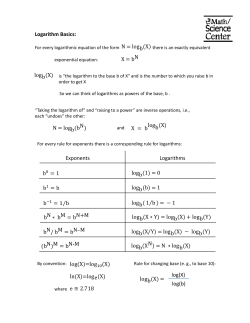 Logarithm Basics - Montgomery College