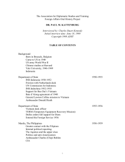 Kattenburg, Paul - Association for Diplomatic Studies and Training