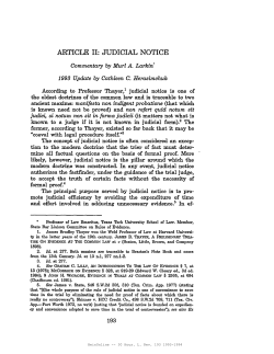 article ii: judicial notice - The Texas Tech University School of Law