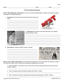 04 Worksheet The Great Depression Begins