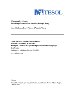 Teaching Grammatical Bundles - Eastern Michigan University