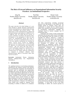 The Role of External Influences on Organizational Information