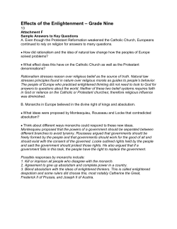 Effects of the Enlightenment &ndash; Grade Nine