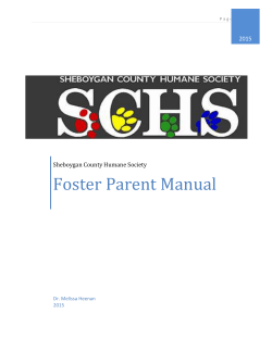 foster manual pdf - Sheboygan County Humane Society