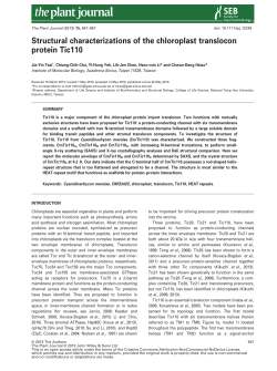 Structural characterizations of the chloroplast translocon protein