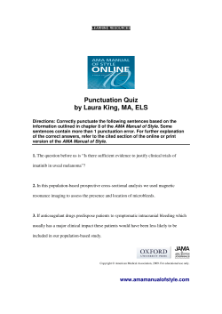 Punctuation Quiz by Laura King, MA, ELS