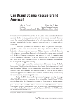 Can Brand Obama Rescue Brand America?