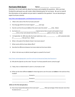 Hurricane Web Quest