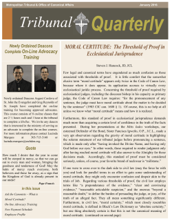 January 2016 Tribunal Quarterly