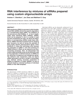 RNA interference by mixtures of siRNAs prepared using custom