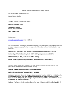 Judicial Election Questionnaire - Judge version