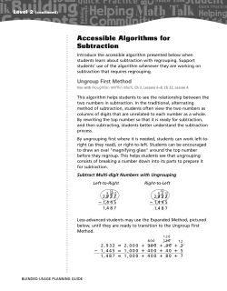 Accessible Algorithms for Subtraction