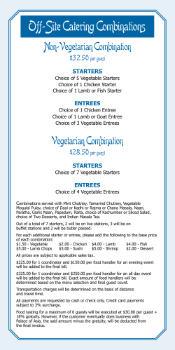 Off-Site Catering Combinations
