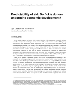 Predictability of aid: Do fickle donors undermine economic