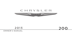 2013 Chrysler 200 Sedan Owner`s Manual