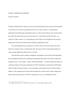 Crimea: Anatomy of a decision