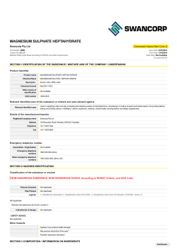 MAGNESIUM SULPHATE HEPTAHYDRATE