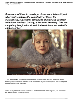 Daisy Buchanan`s Pearls in The Great Gatsby: &ldquo;He