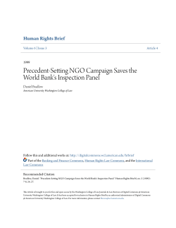 Precedent-Setting NGO Campaign Saves the World Bank`s
