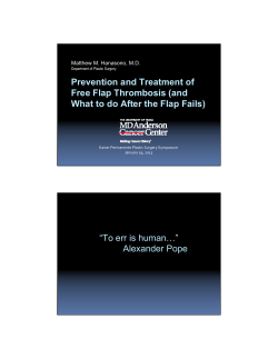 Prevention and Treatment of Free Flap Thrombosis