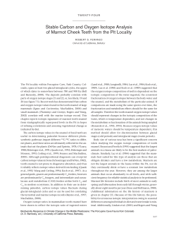 Stable Carbon and Oxygen Isotope Analysis of Marmot Cheek Teeth