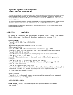 Psychosis: Psychoanalytic Perspectives