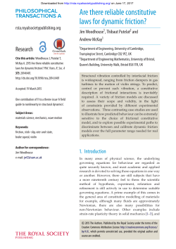 Are there reliable constitutive laws for dynamic friction?