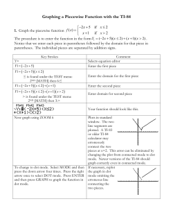Graphing a Piecewise Function with the TI-84