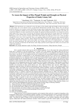 To Assess the Impact of Disc Plough Weight and Draught on