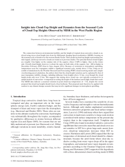 Insights into Cloud-Top Height and Dynamics from the Seasonal