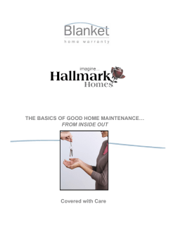 THE BASICS OF GOOD HOME MAINTENANCE&hellip; FROM INSIDE